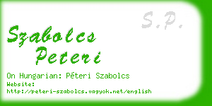szabolcs peteri business card